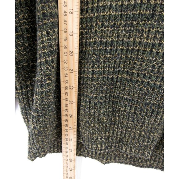 VINTAGE Sweater Large Lambs Wool Orlon Domino Pullover 70s Preppy * - Picture 4 of 13